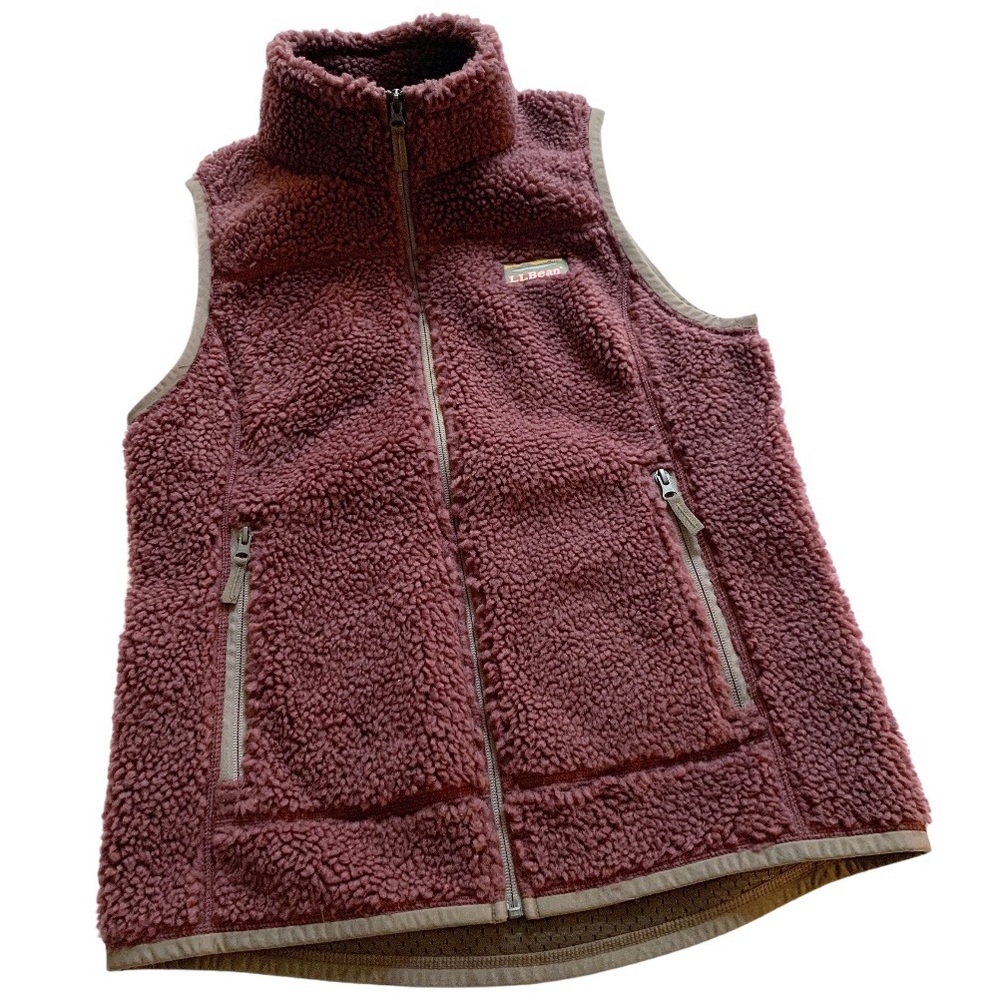 LL Bean Mountain Pile Fleece Vest Eggplant Purple